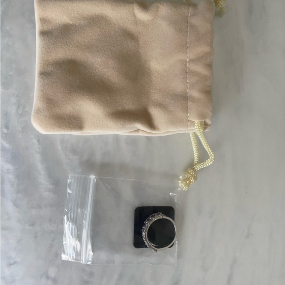 Sterling Silver Tanzanite and White Zircon Gemstone Band Ring Size 7 - Picture 6 of 12